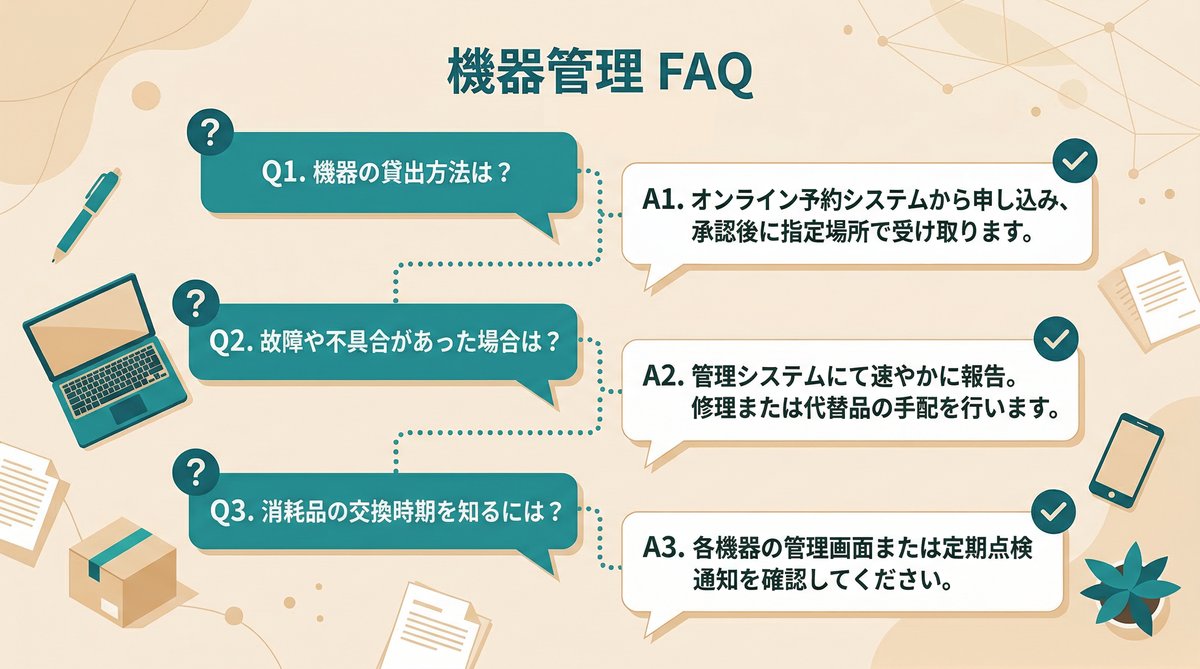 備品管理に関するQ&Aのイメージ